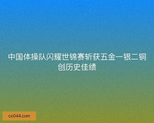 中国体操队闪耀世锦赛斩获五金一银二铜创历史佳绩